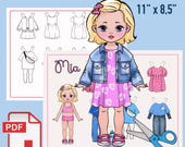 Printable Paper Doll Set, Hand-Drawn Dress Up Dolls (PDF)