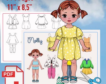 Printable Paper Doll Set – Hand-Drawn Dress Up Dolls (PDF)