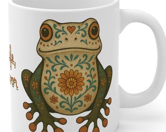 Grodkaffemugg | Mas Cafe Por Favor | Rolig grodmugg | Grodälskarepresent | Unik djurmugg