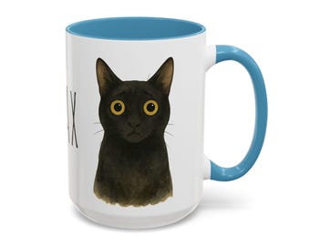 Max Cat Mug | Watercolor Accent Mug | Cat Mom Gift | Cat Lover Mug | Gift for Cat Owner