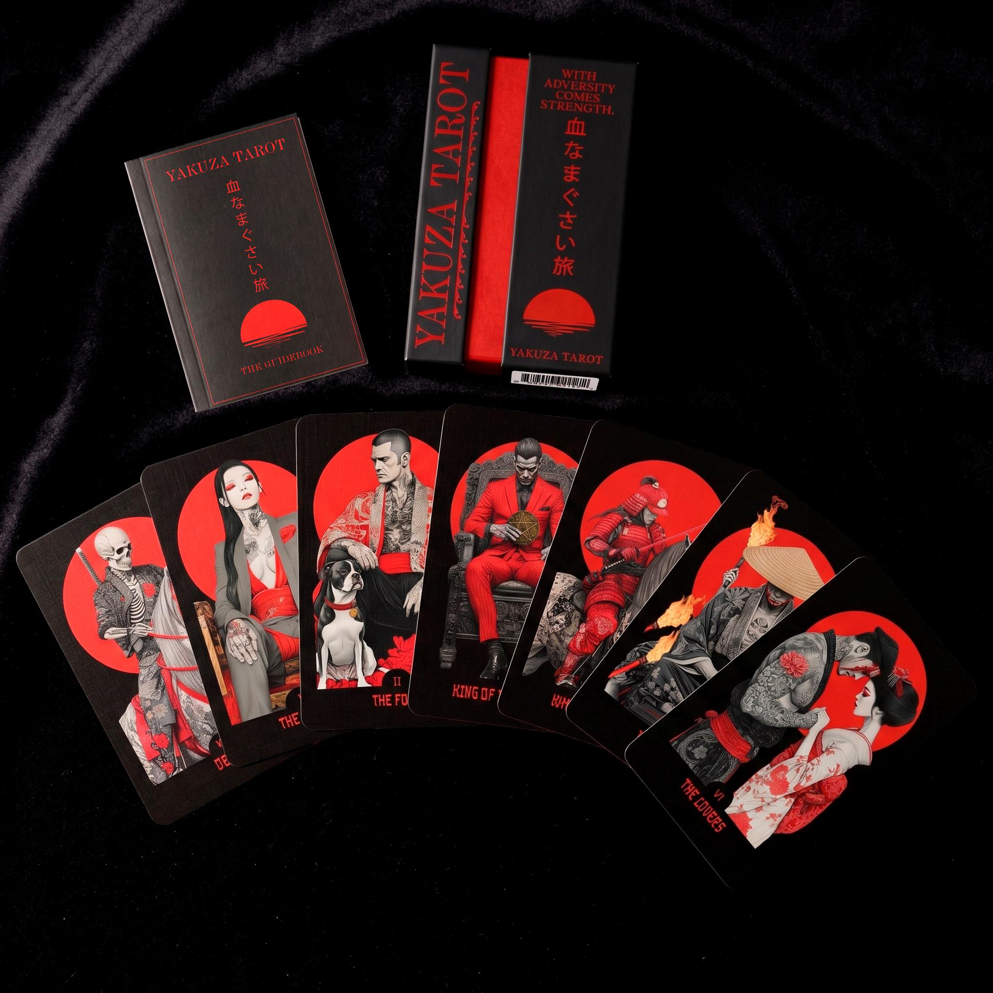 Yakuza Tarot Deck – Rider–waite System, Matte Red Edge, Japanese