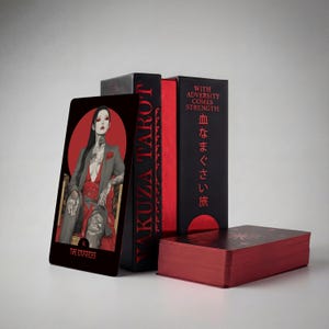 Yakuza Tarot Deck – Rider–Waite System, Matte Red Edge, Japanese Theme