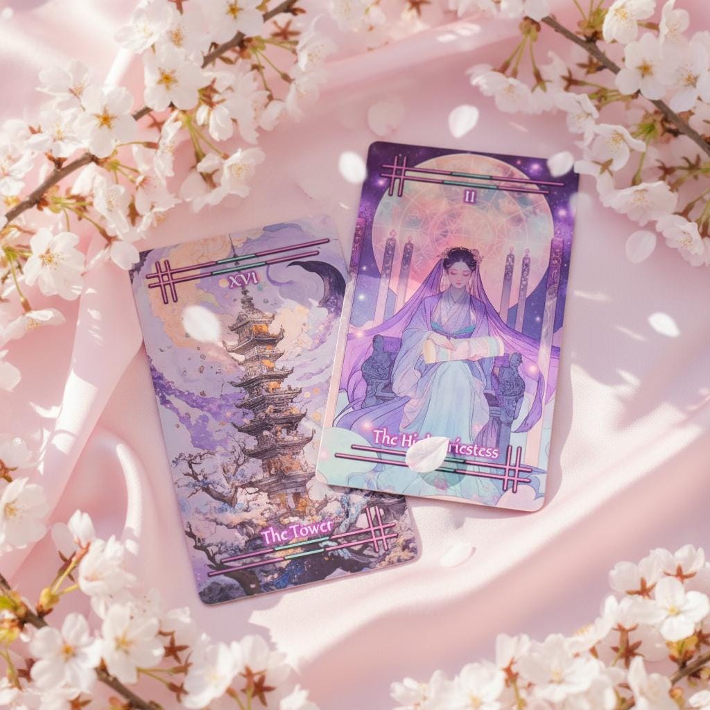 Tabi No Kokoro Japanese Tarot Deck: Soft Touch Finish, Foil