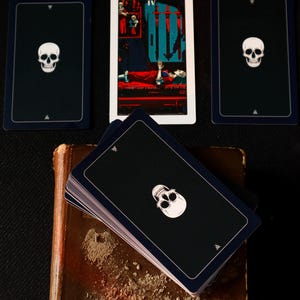 Necropolis Tarot Deck, 78 Card Gothic Skeleton Tarot, Dark Neon Art, Rider Waite Based, Guidebook Option image 10