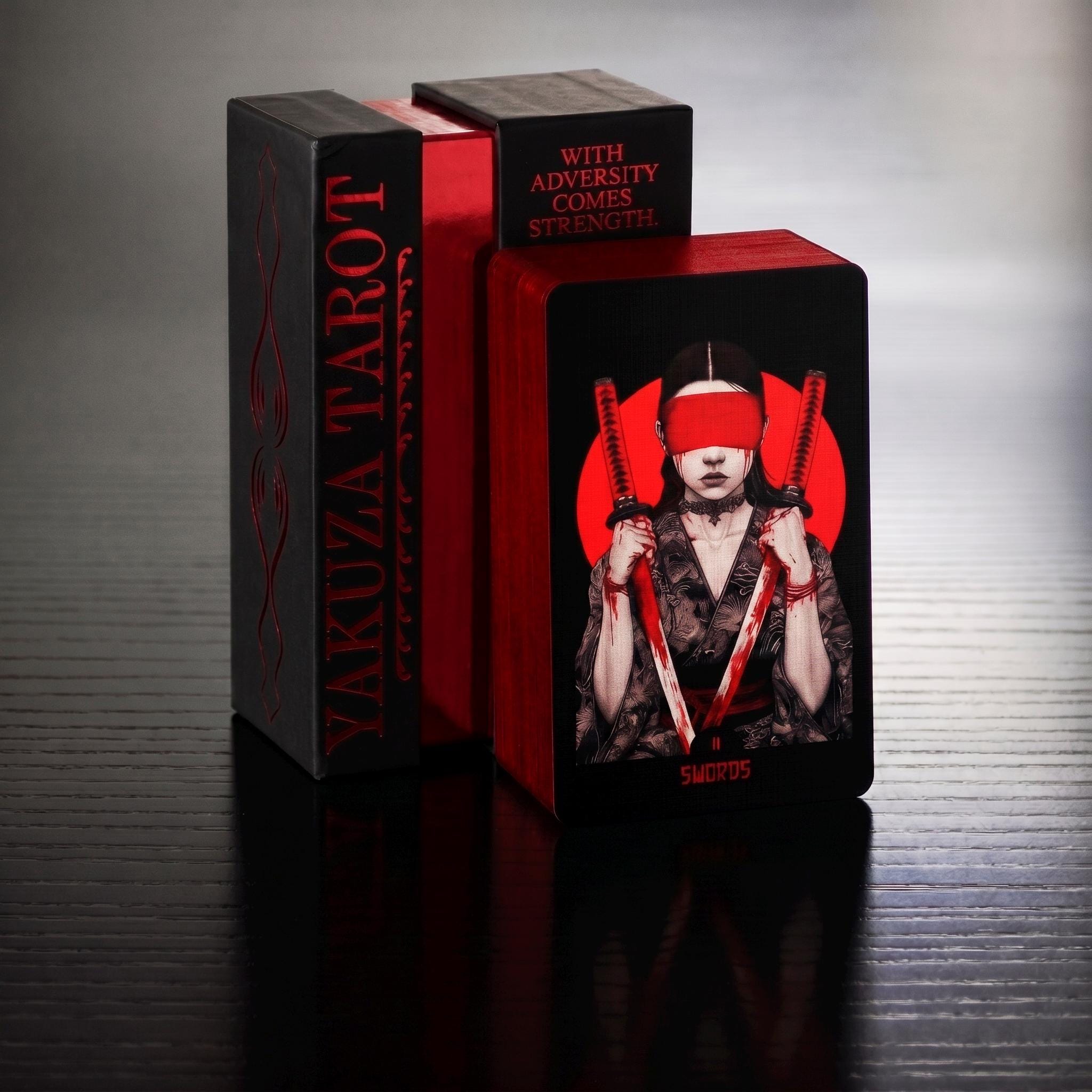 Yakuza Tarot Deck – Rider–waite System, Matte Red Edge, Japanese