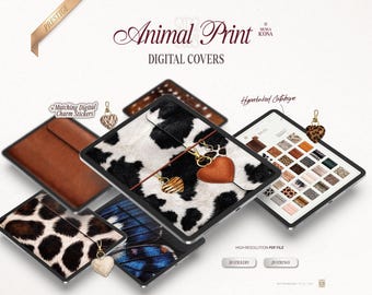 Digital Covers in Animal Print, GoodNotes, Realistic Digital Covers, Aesthetic Planner Covers, 2026 Digital Planner Covers iPad Planner