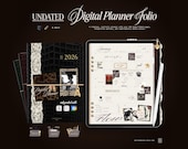 Digital Planner Folio for GoodNotes (Undated) 2026 Digital Planner, Digital Leather folio, Hyperlinked iPad Planner, Minimal Digital Planner