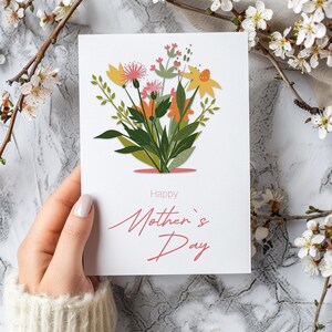 Biglietto per la festa della mamma - Modello floreale pastello / A6, A5, 5x7, Lettera USA, A4