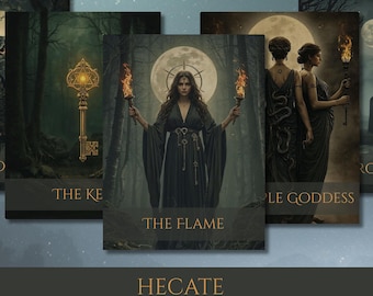 Printable Hecate Oracle Deck Digital Download Mini Card Set Spiritual Guidance Tool Witch Divination Crossroads Goddess Tarot Alternative