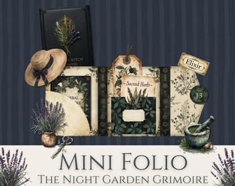 Witch Junk Journal Printable Kit Botanical Ephemera Digital Download Grimoire Page Herbal Witch Aesthetic Printable Scrapbook Supply