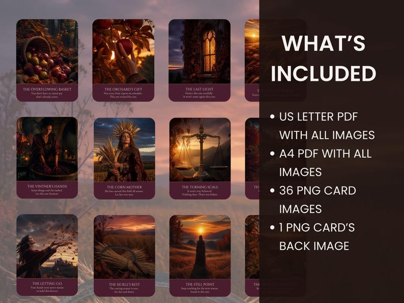 Mabon Oracle Deck Printable Download Autumn Equinox Divination Card ...