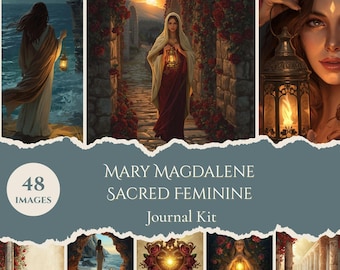 Mary Magdalene Digital Download Junk Journal Ephemera Printable Collage Sheet Mystical Art Sacred Feminine Fantasy Scrapbook Paper
