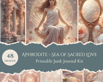 Kit Junk Journal Aphrodite à Imprimer | Amour Sacré & Féminin Divin | Saint-Valentin Mythologique