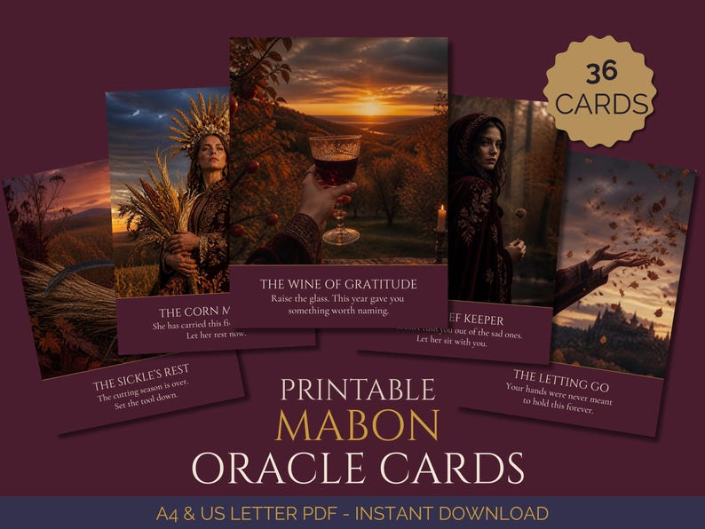 Mabon Oracle Deck Printable Download Autumn Equinox Divination Card ...