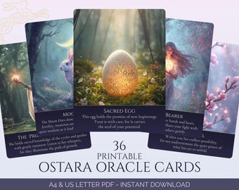 Ostara Printable Oracle Deck Digital Download Divination Tool Spring Equinox Cards Mystical Guidance Witch Practice Pagan Spiritual Tarot