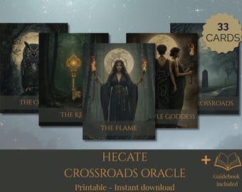 Printable Hecate Oracle Deck Digital Download Card Set Spiritual Guidance Tool Witch Divination Crossroads Goddess Tarot Alternative