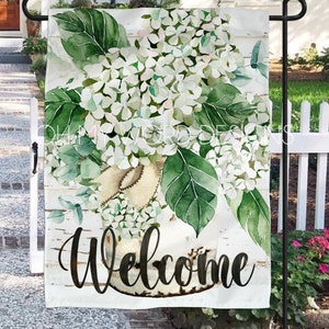 Welcome Garden Flag-Welcome Flag-House Flag-Flag-Cottage Chic-Farmhouse Decor-Yard Decor-Outdoor Decor-Garden Flag