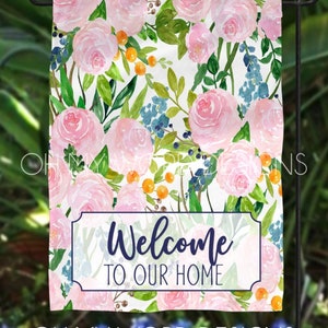 Personalized Garden Flag-Welcome Flag-Welcome Friends-Cottage Chic-Farmhouse Decor-Yard Decor-Outdoor Decor-Garden Flag