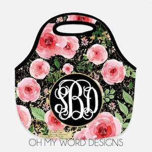 Monogram Lunch Tote-Neoprene Lunch Tote-Lunch Bag-Monogram Lunch Tote-Lunch Bag-Neoprene Lunch Tote-Personalized Totes