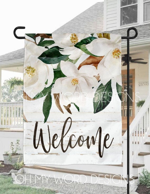 Personalized Garden Flag-magnolia Garden Flag-welcome | Etsy