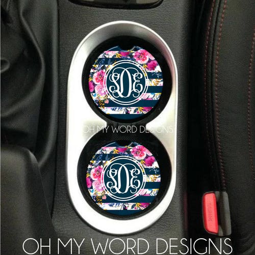 Custom Car Coasters Boho Car Coasters Car Cup Holder Etsy