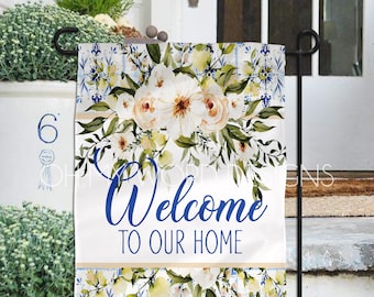 Welcome Garden Flag-Spring Flowers Garden Flag-Welcome Friends Flag-Summer Garden Flag-Garden Flag-Outdoor Decor-Personalized