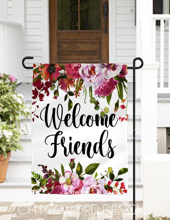 Welcome Garden Flag-Spring Flowers Garden Flag-Welcome to our | Etsy