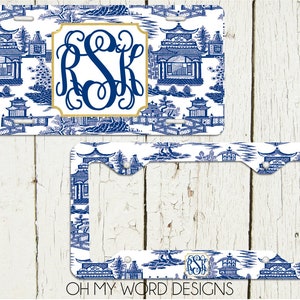 Chinoiserie Monogrammed Car Tag-Personalized License Plate-Monogram Car Tag-Monogrammed License Plate-Personalized Tag-License Plate Frame