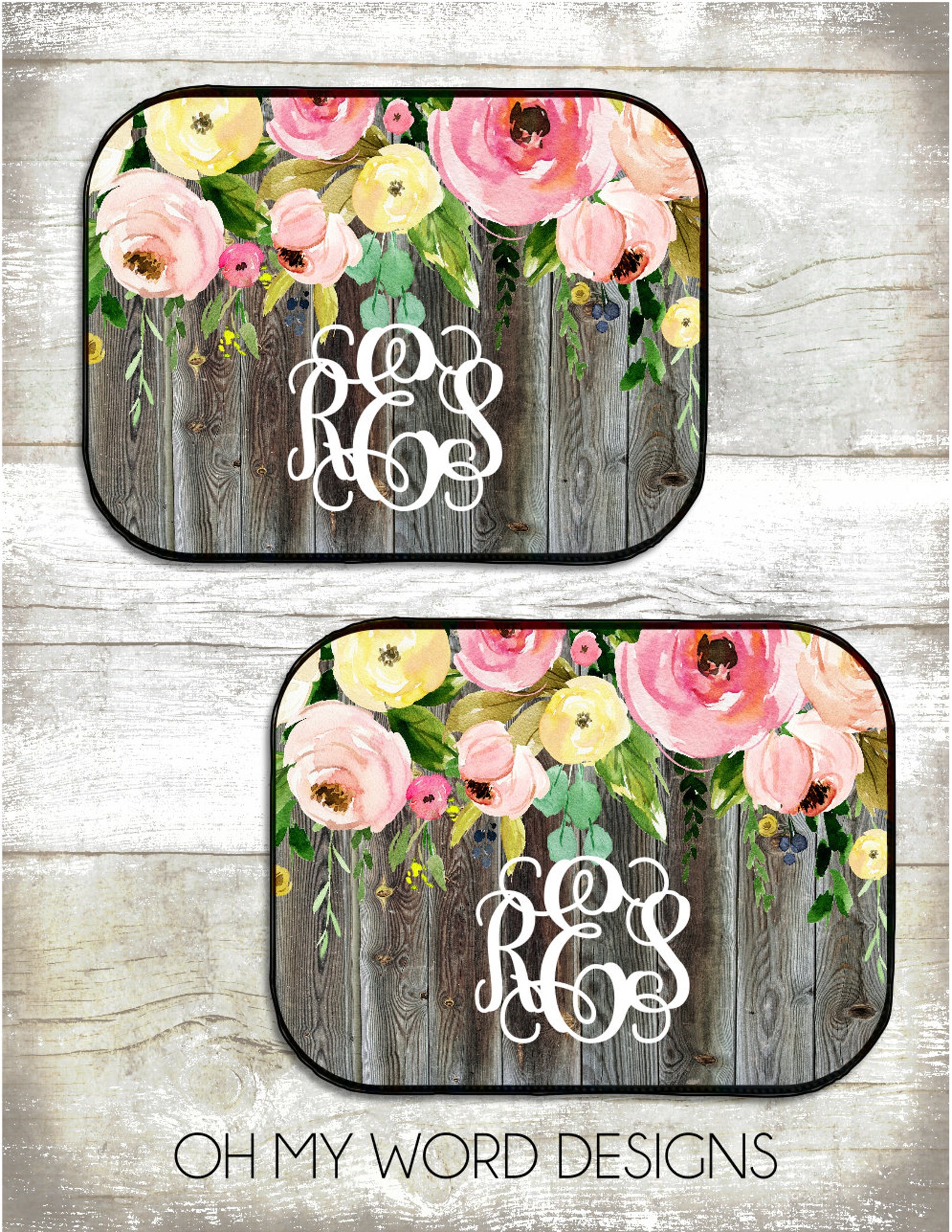 Monogram Car Matscar Accessoriescar Matspersonalized Car Etsy