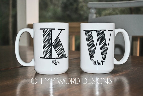 initial coffee mug personalized