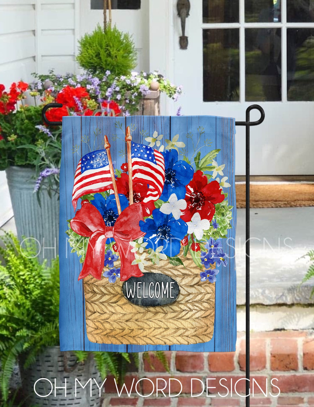 Garden Flagspring Flowers Garden Flag4th of July Garden Flag