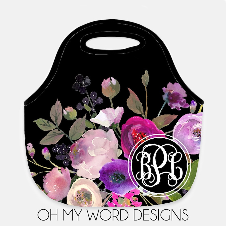 Monogram Lunch Tote-Neoprene Lunch Tote-Lunch Bag-Monogram Lunch Tote-Lunch Bag-Neoprene Lunch Tote-Personalized Totes 