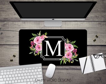 Personalized Desk Mat-Desk Mat-Over Sized Mouse Pad-Neoprene Desk Mat-Mouse Pad-Desk Accessories-Monogram Desk Mat-Gifts for Her