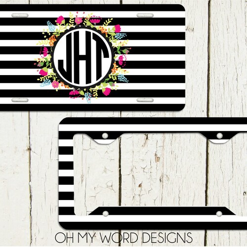 Personalized Car Tagpersonalized License Platemonogram Car Etsy