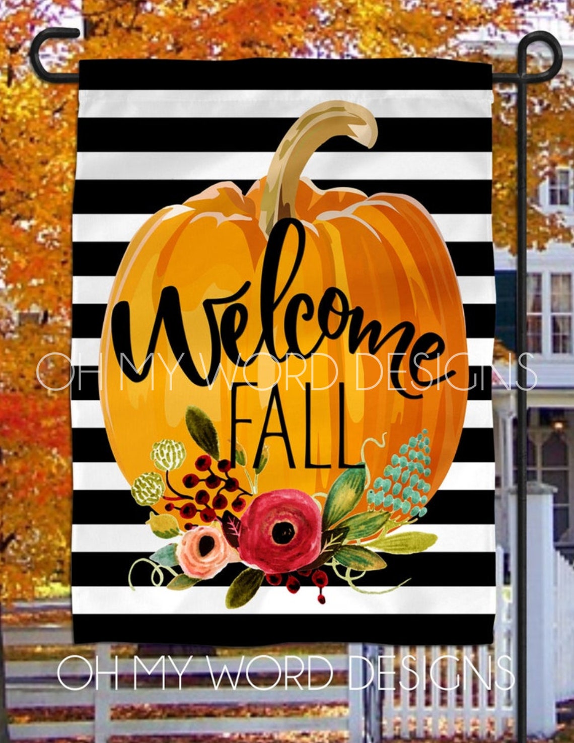 Personalized Garden Flag-welcome Fall Garden Flag-welcome | Etsy