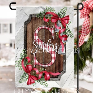 Christmas Flag-Personalized Garden Flag-Welcome Flag-Merry Christmas House Flag-Christmas Decor-Farmhouse Decor-Yard Decor-Outdoor Decor