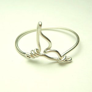 Whale Ring Handmade sterling silver wire 925 sea whale tail orca tail ring gauge 20 image 4