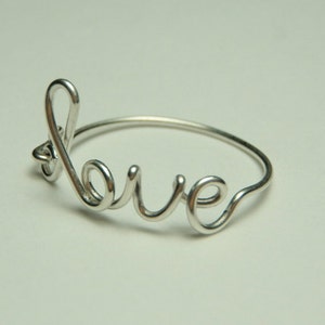 Love Ring sterling silver wire image 3