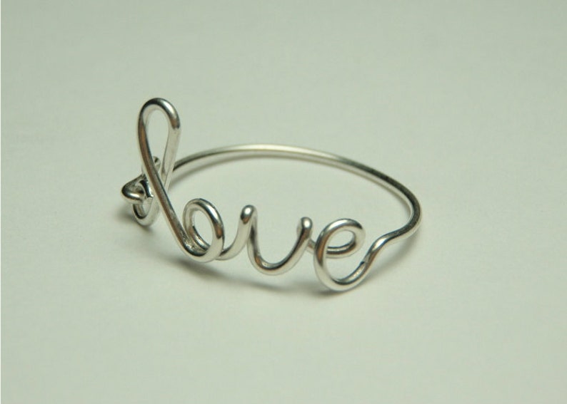 Love Ring sterling silver wire image 3