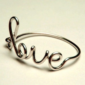 Love Ring sterling silver wire image 1