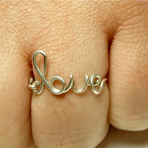 Love Ring sterling silver wire image 4