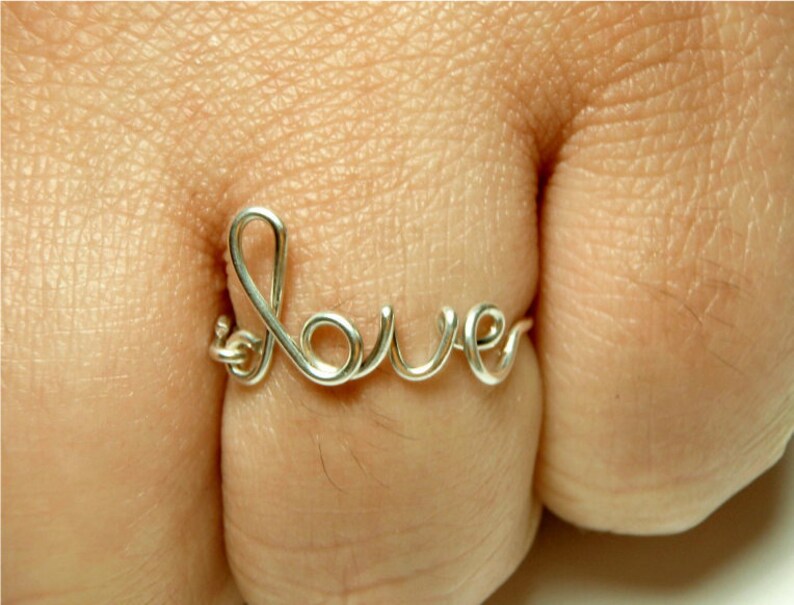 Love Ring sterling silver wire image 4