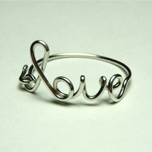 Love Ring sterling silver wire image 2