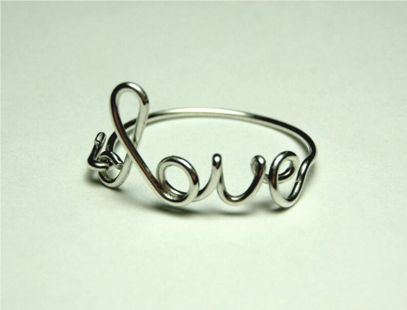 Love Ring sterling silver wire image 2