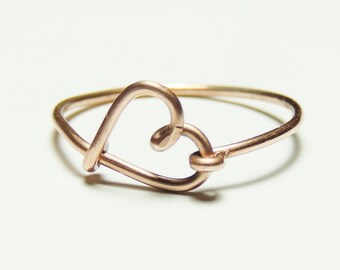 copper wire love  heart ring-  love script ring- Special price   copper wire ring love heart keoops8 shop