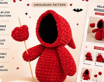 Crochet Grim Reaper Plush Pattern, Gothic Halloween Decor, Spooky Halloween Amigurumi Doll (PDF)