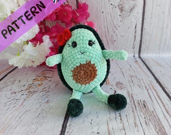 Avocado Crochet Pattern, Kawaii Easy Amigurumi Fruit Toy (PDF Download)
