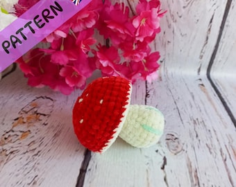 Mushroom CrochetPattern: Velvet Amigurumi Toadstool Toy (PDF Download)