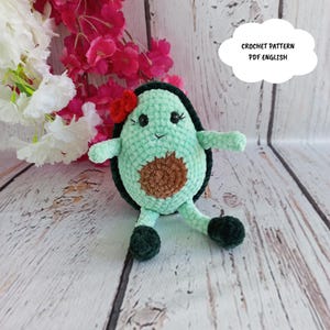 Kawaii Avocado Crochet Pattern – Amigurumi Fruit Toy PDF – Easy Beginner Pattern – Digital Download – Cute Food Plushie