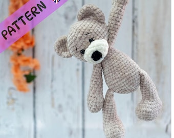 Bear Crochet Pattern, Amigurumi Plush Teddy Bear Tutorial (PDF Download)